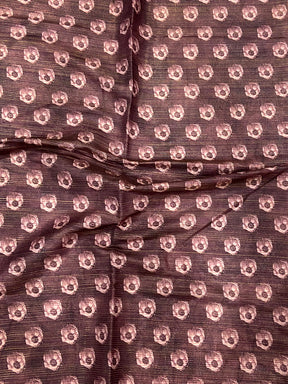 Floral Beauty in Mauve Tussar Zari Saree