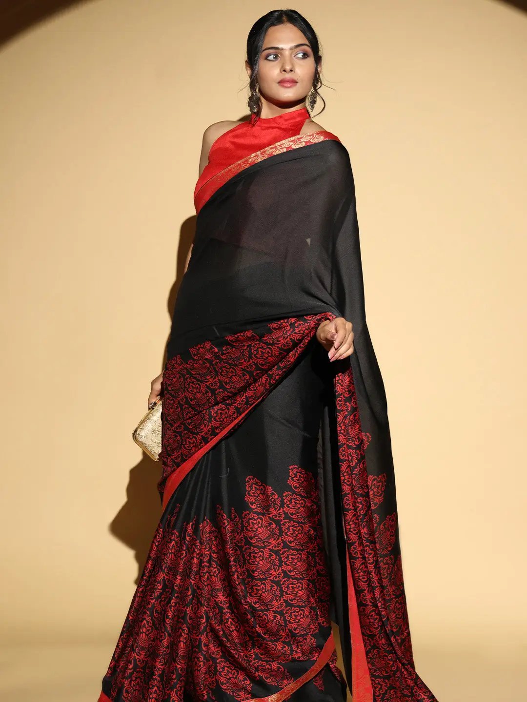 Soft Georgette Multi Colored Party Wear Designer Saree