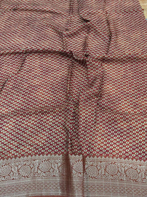 Orange Floral Printed Viscose Saree

