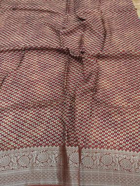 Orange Floral Printed Viscose Saree

