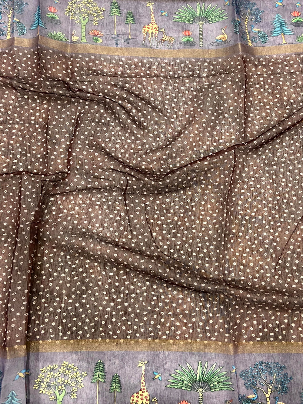 Exclusive Soft Chanderi Cotton Bandhej Print Saree
