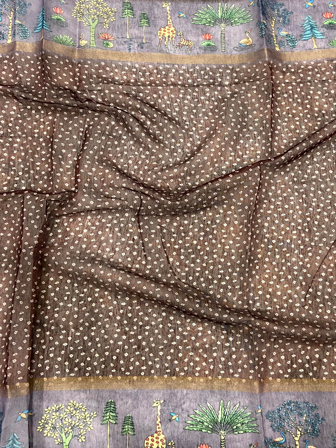 Exclusive Soft Chanderi Cotton Bandhej Print Saree