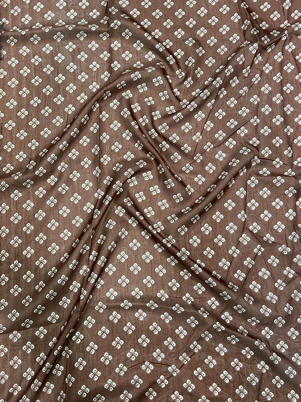 Brown Soft Dola Bandhej Print Saree