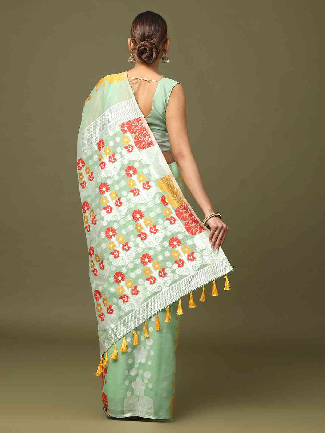  Dhakai Jamdani Cotton Silk Saree