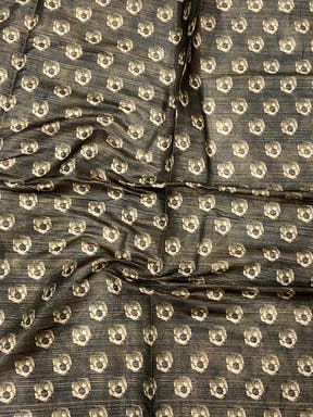 Floral Beauty in Beige Tussar Zari Saree