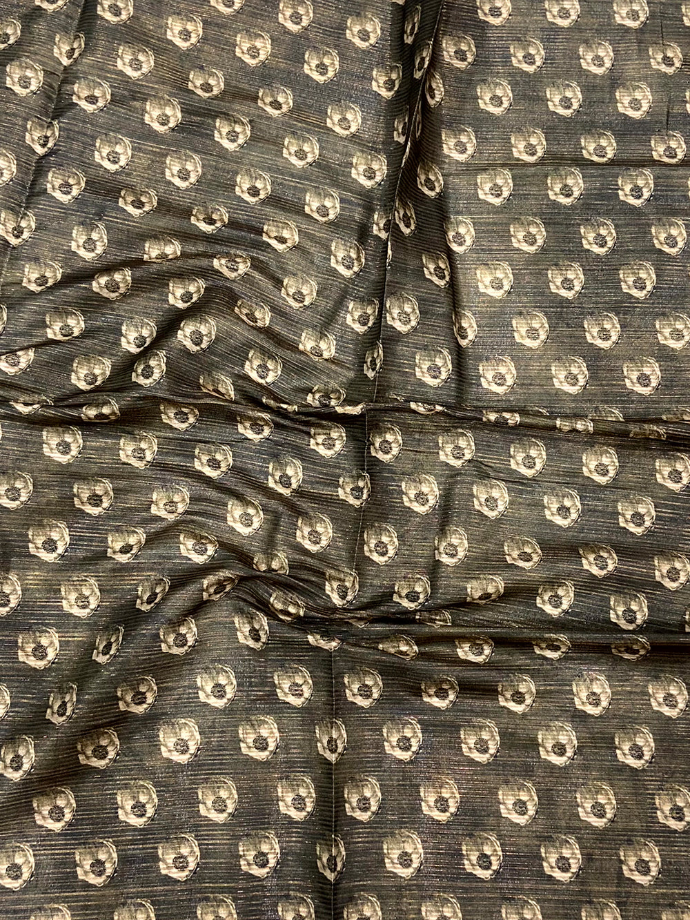 Floral Beauty in Beige Tussar Zari Saree
