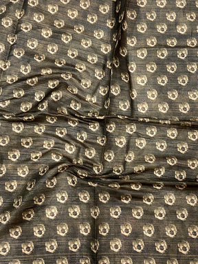 Floral Beauty in Beige Tussar Zari Saree