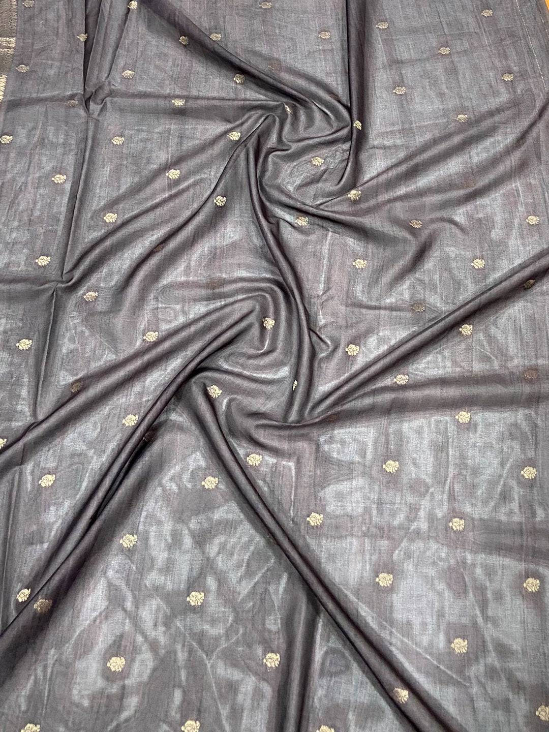 Brown Gadwal Silk Double Chex Saree