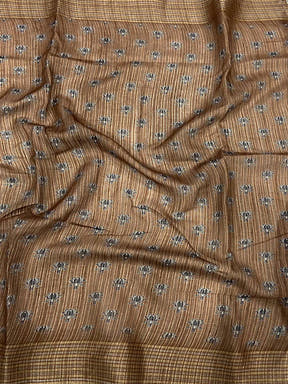 Beige Linen Digital Printed Saree