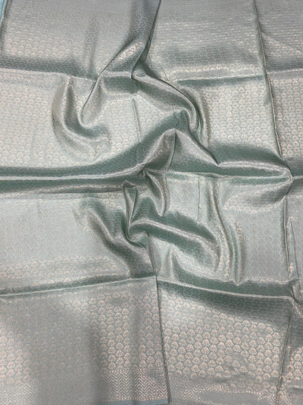 Aqua Kanjivaram Digital Silk Saree