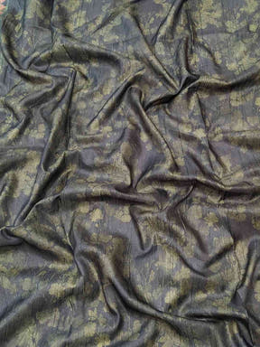 Textured fabric of pista silk saree with floral design