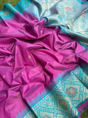Royal Purple Silk Zari Weaving Saree
