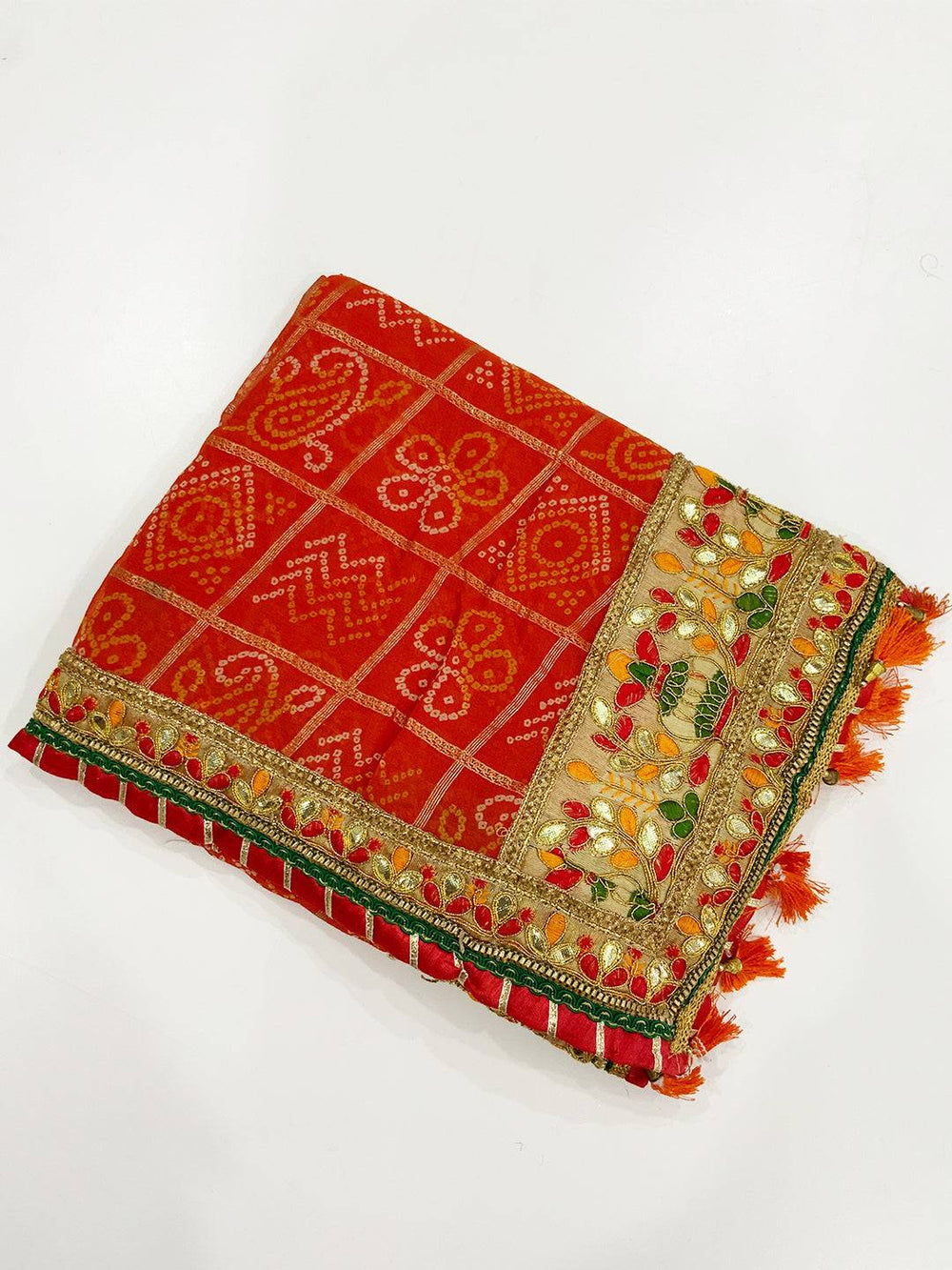 Radiance Bandhej Print Chinnon Chiffon Saree
