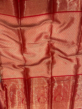 Beige Banarasi Floral Print Saree