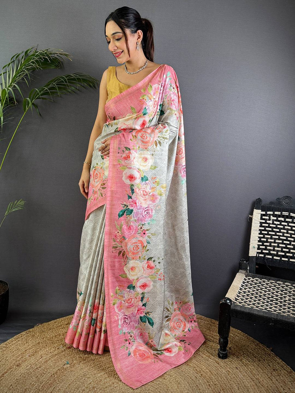 Sky Tussar Ghicha Silk Saree