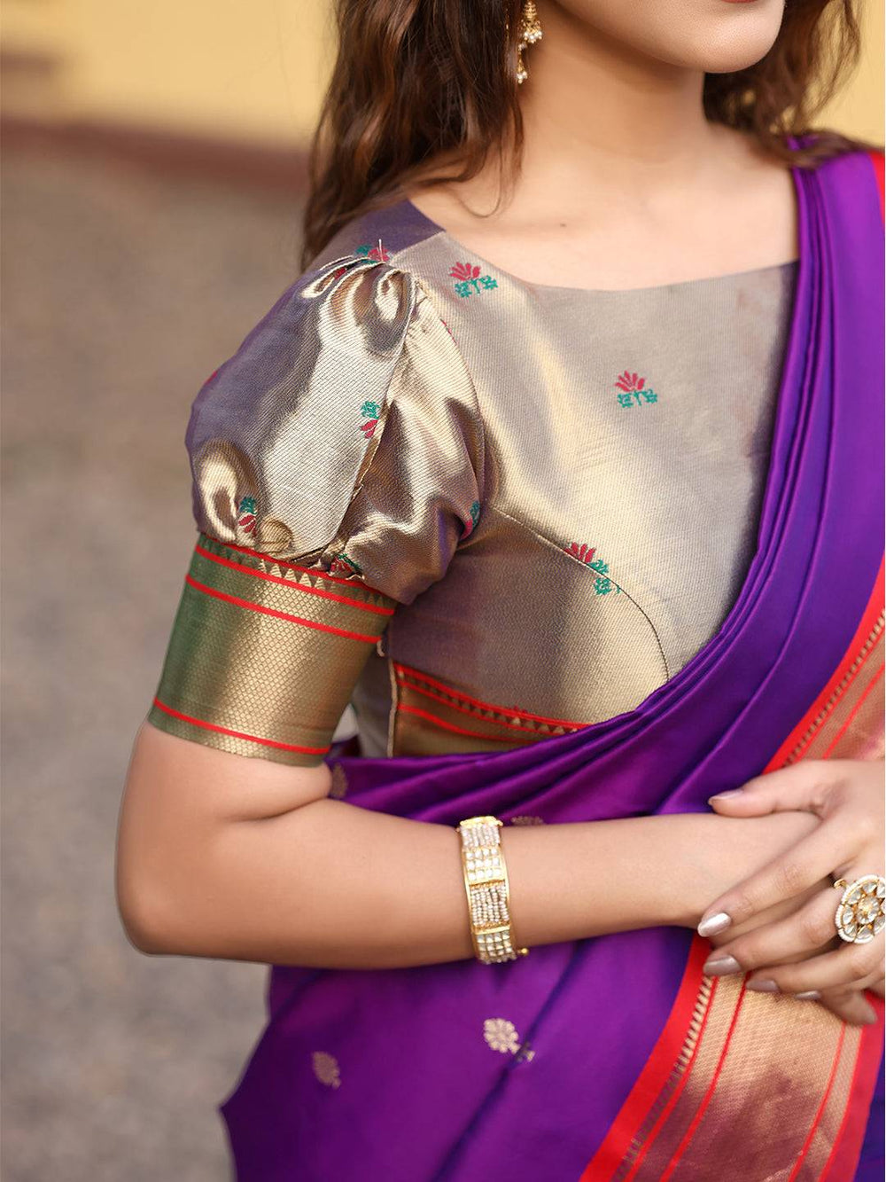 Stylish Purple Colour Yeola Paithani Saree with Zari Weaving