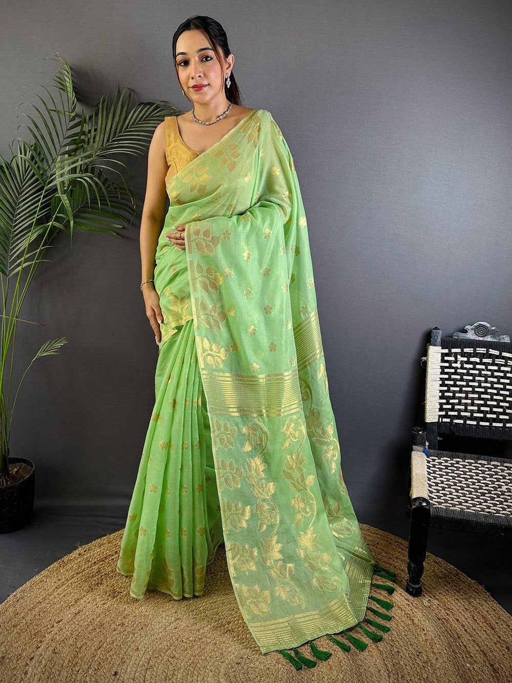 Elegant Essence Cotton Silk Dhakai Saree