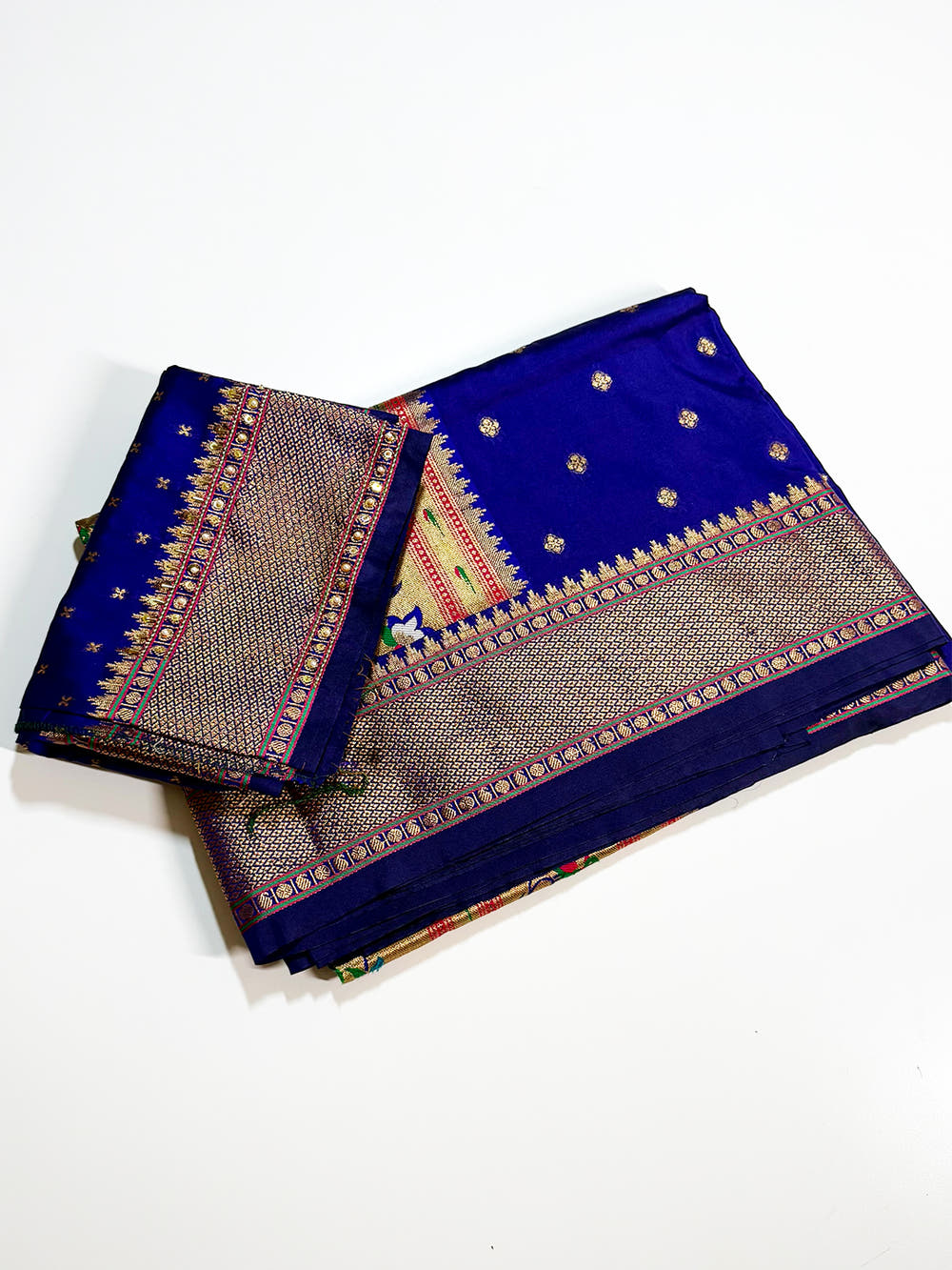 Purple Copper Zari Woven Soft Silk Paithani Saree With Maggam Blouse
