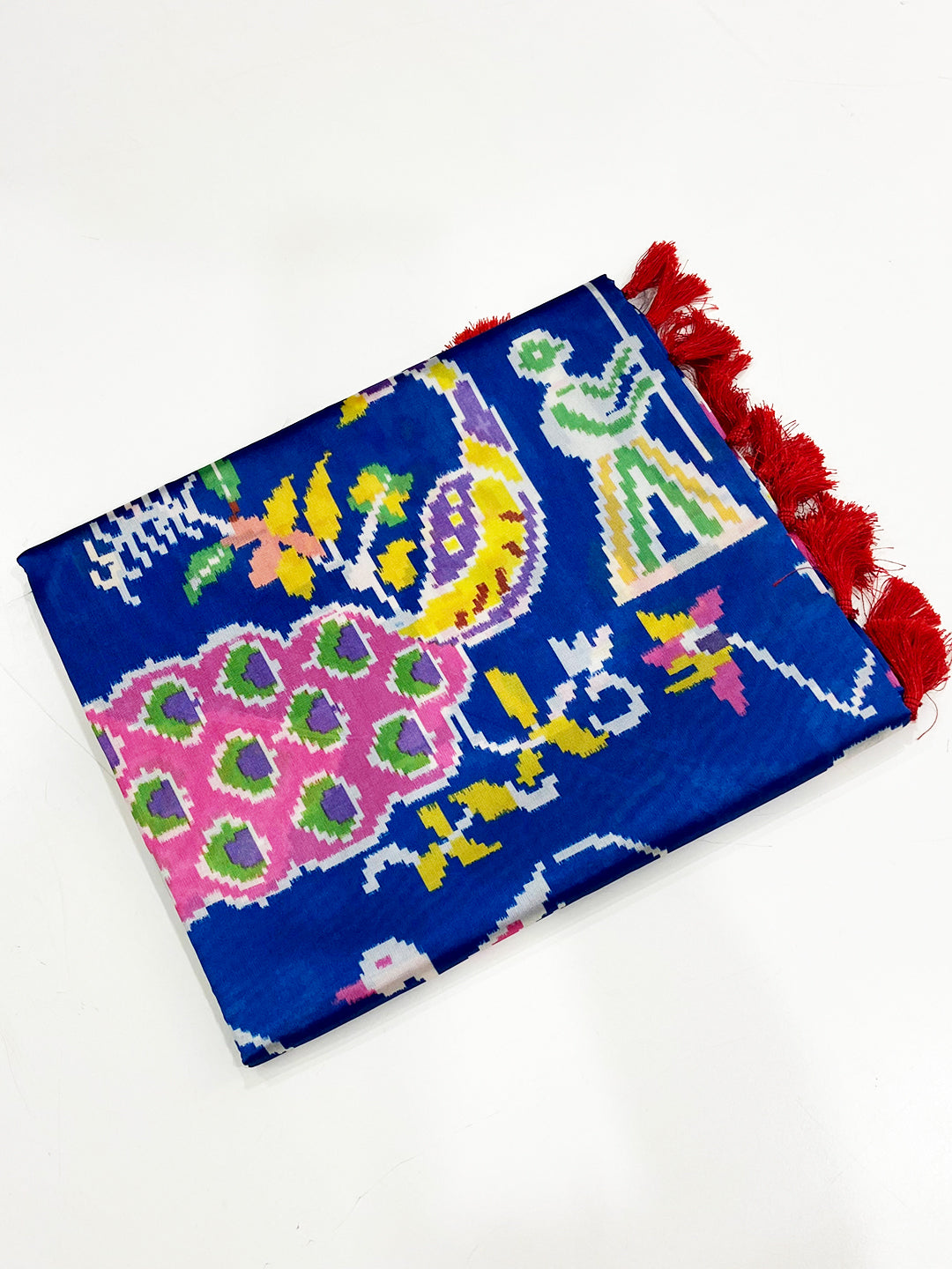 Navy Blue Paithani Pallu Digital Print Saree