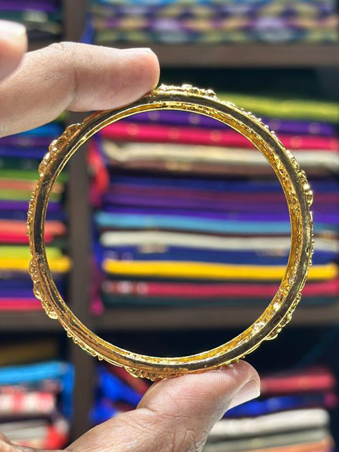 Antique Gold Stone Bangle