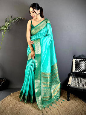 Rama Bandhej Weave Kanchi Pattu Saree

