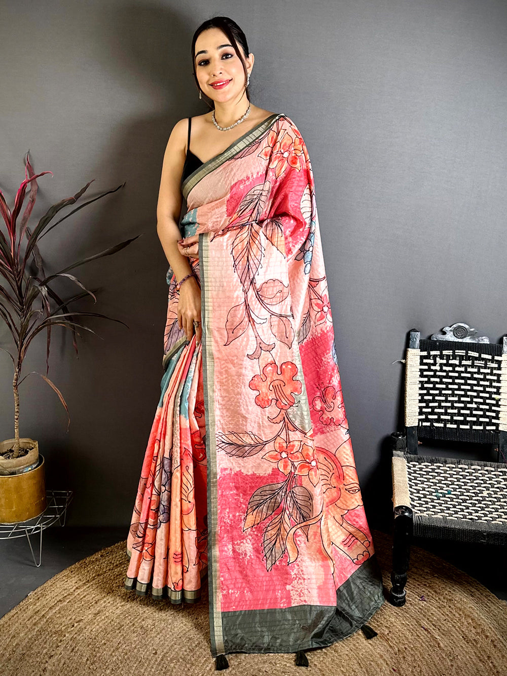Royal Tussar Ghicha Printed Saree