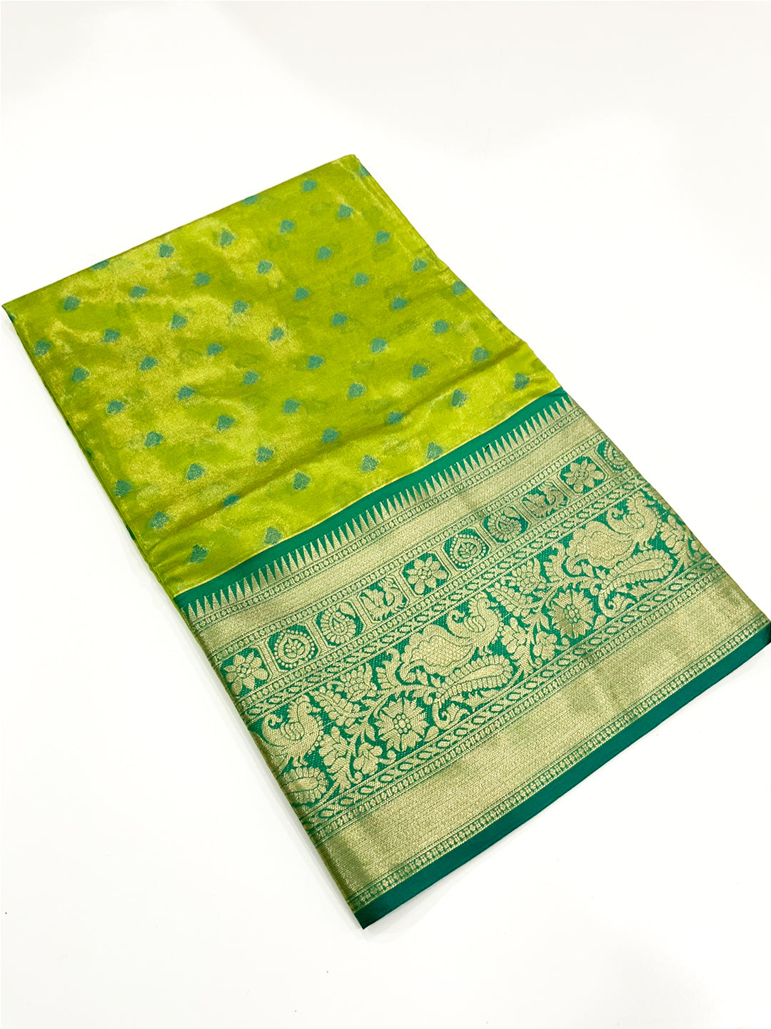 Green Kanjivaram Zari Tissue Saree