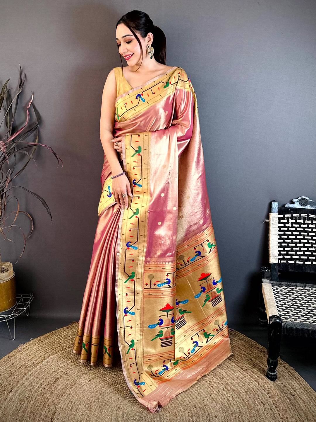 Royal Aura Paithani Tissue Saree
