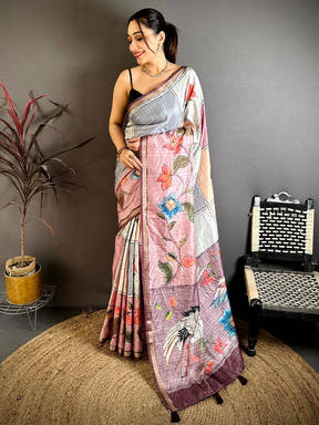 Radiance Digital Kalamkari Tussar Saree