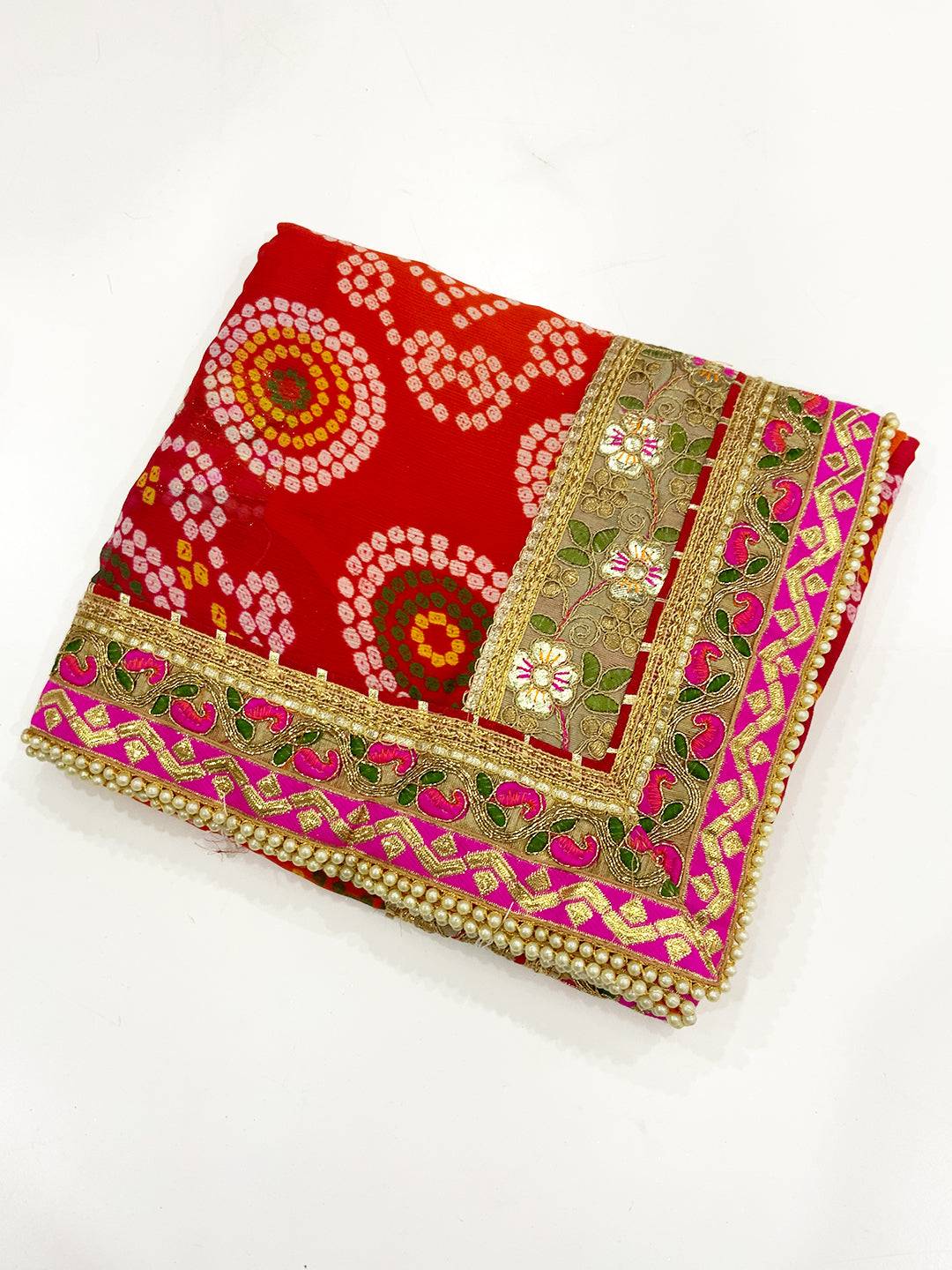 Festive Chinnon Chiffon Bandhani Saree