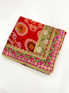 Festive Chinnon Chiffon Bandhani Saree