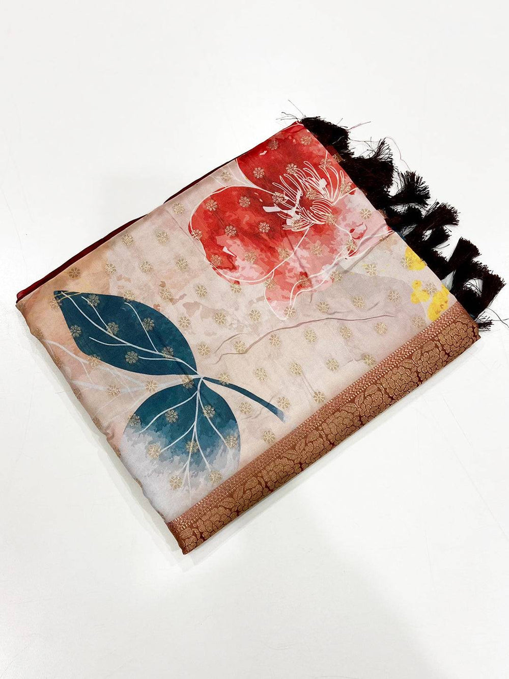 Radiance Banarasi Floral Print Saree
