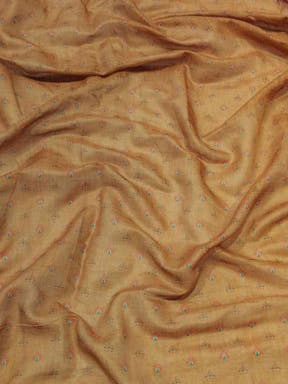 Close-up of fabric with intricate Kalamkari print