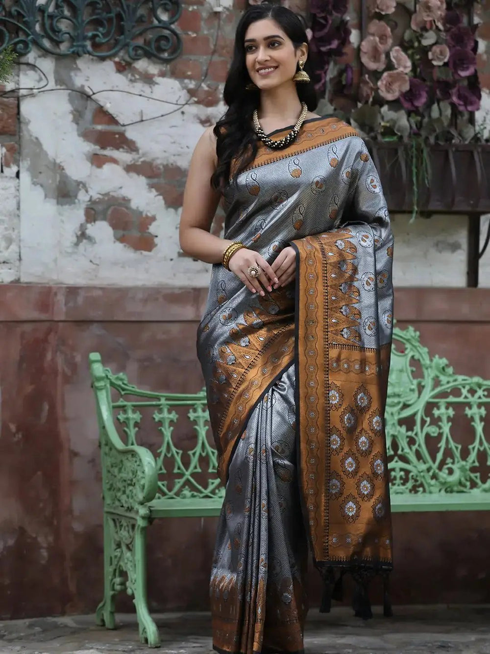 Kanjivaram Silk Saree With Zari Work 
