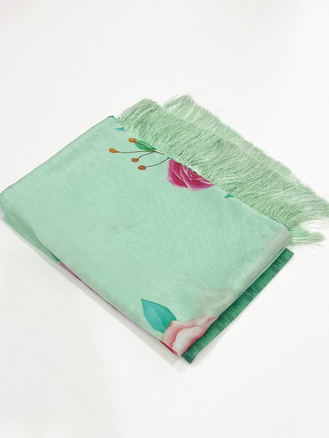 Mint Green Pure Tebi Silk Saree