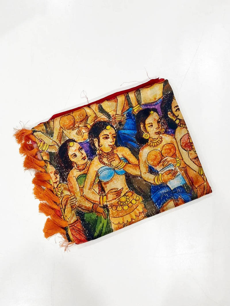 Graceful Banarasi Silk Kalamkari Pattern Saree
