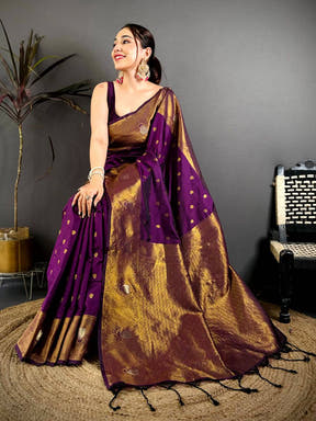 Elegant Ethnic Motif Soft Silk Rich Pallu Saree