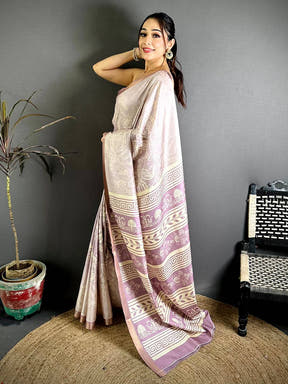 Elegant Tussar Brasso Digital Print Saree