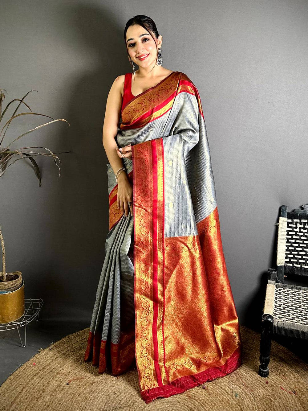 Radiant Banarasi Katan Contrast Border Saree