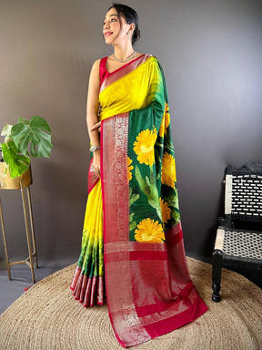 Majestic Zari Blossom Dola Silk Saree