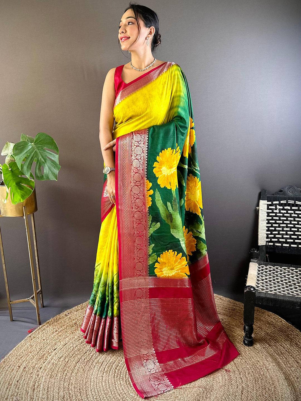 Majestic Zari Blossom Dola Silk Saree