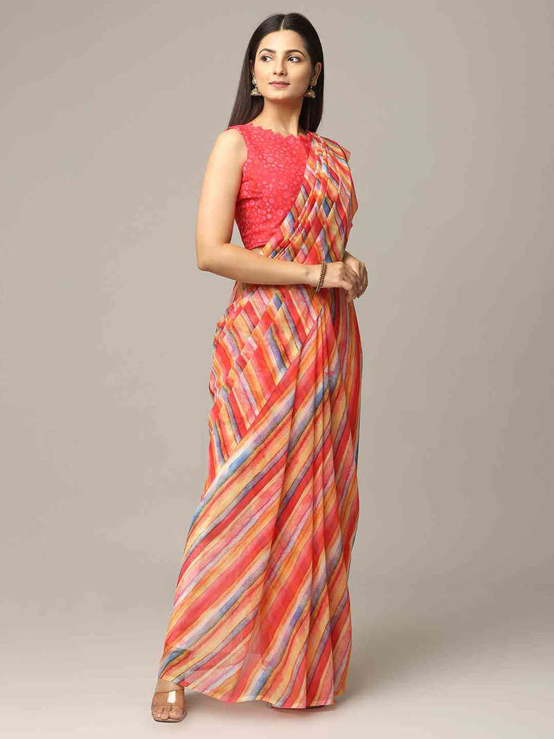 Leheriya Soft Georgette Digital Print Party Wear Saree