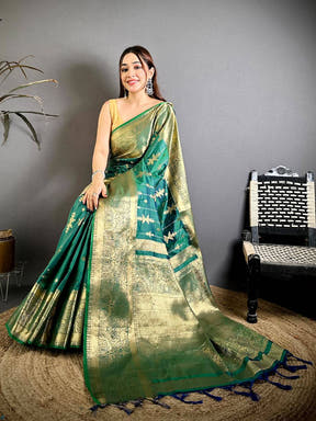 Royal Banarasi Katan Big Zari Border Saree
