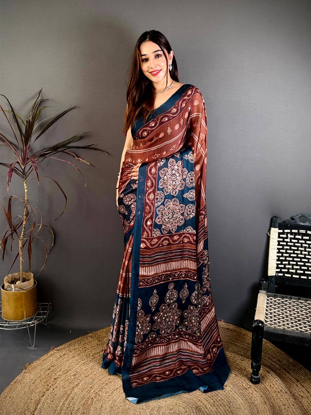 Mustard Soft Georgette Printed Saree