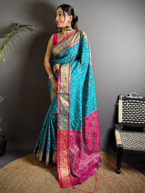 Vibrant Pochampally Patola Silk Saree

