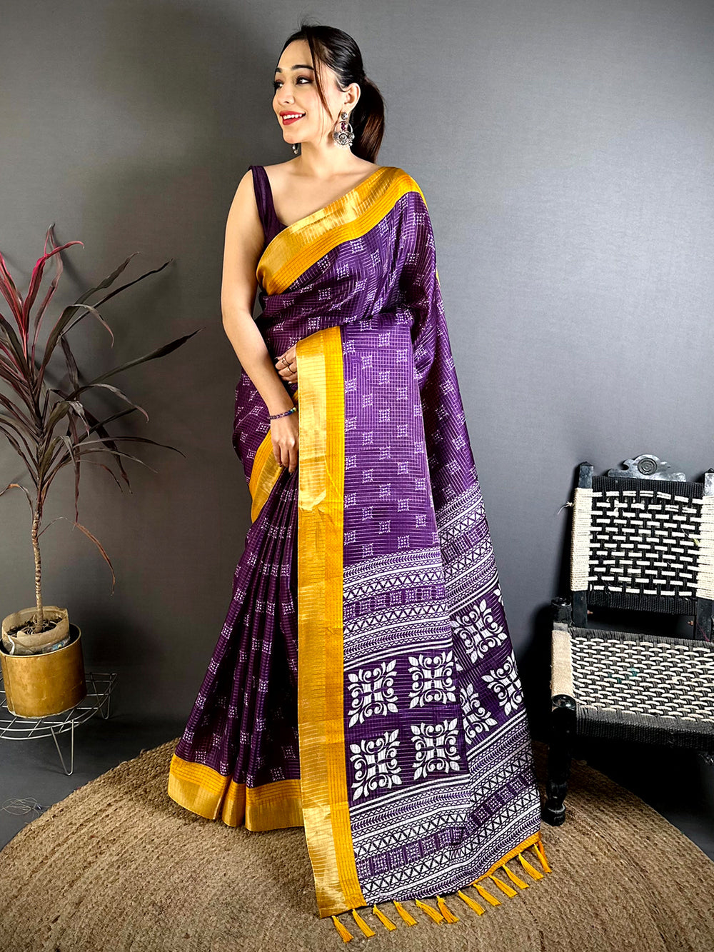 Regal Tussar Black Zari Weave Saree