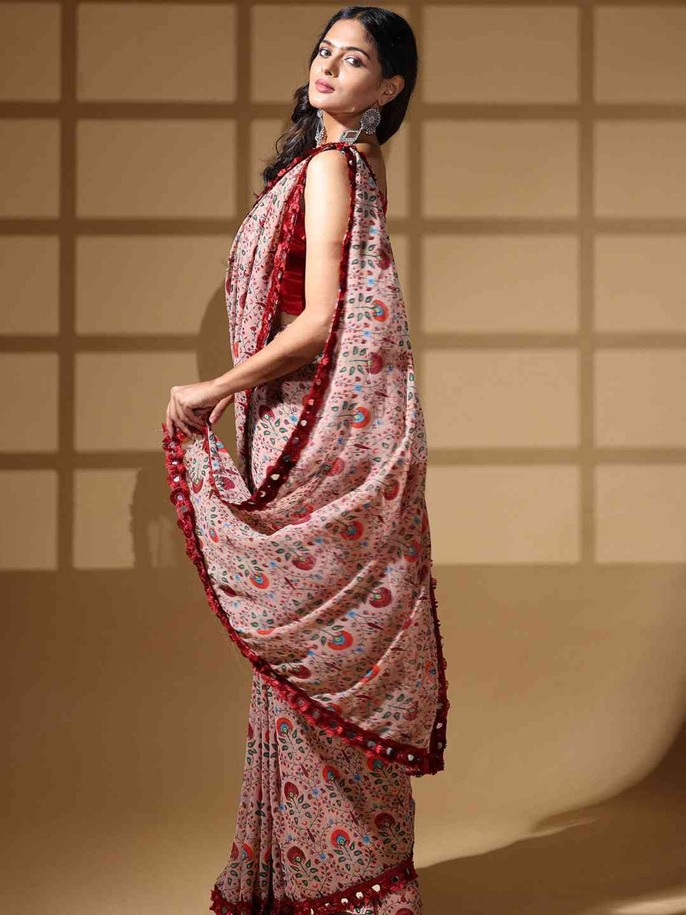 Soft Georgette Multi Colored Party Wear Designer Saree