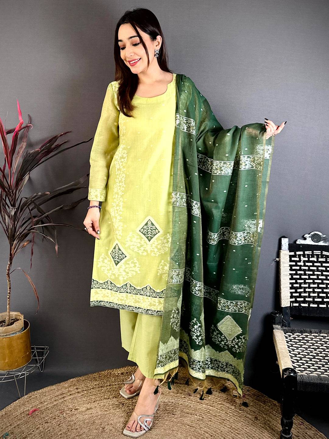 Woven Floral Grace Mul Cotton Dress

