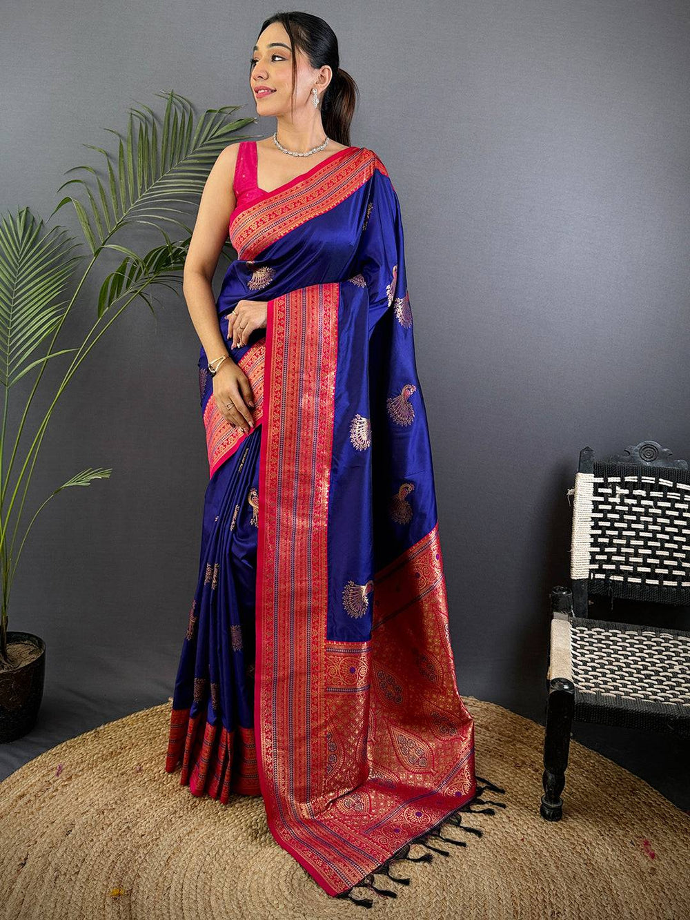 Royal Purple Soft Silk Kanjivaram Saree