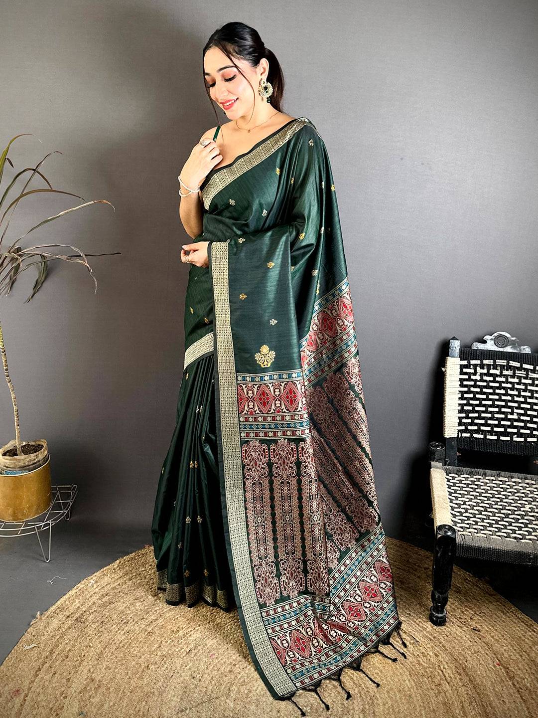 Exclusive Katan Silk Thread Work Saree